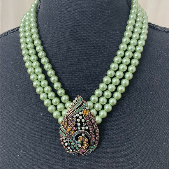 Heidi Daus TEARED TAPESTRY 3 Strand NECKLACE Paisley - Picture 7 of 10